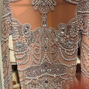 Elegant Beaded Long Sleeve Dress